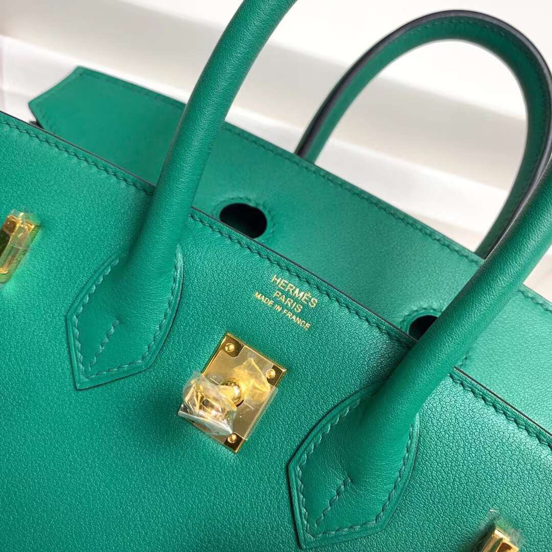 Hermes Birkin 25CM Swift Leather Handbag Green